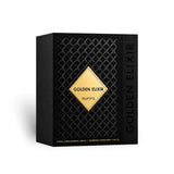 Close-up of Golden Elixir Extrait de Parfum bottle detailing