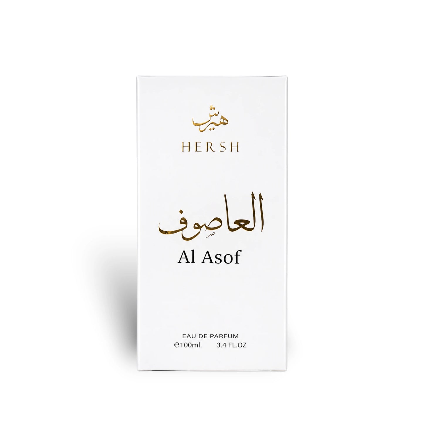 Close-up of Hersh Al Asof Eau de Parfum packaging