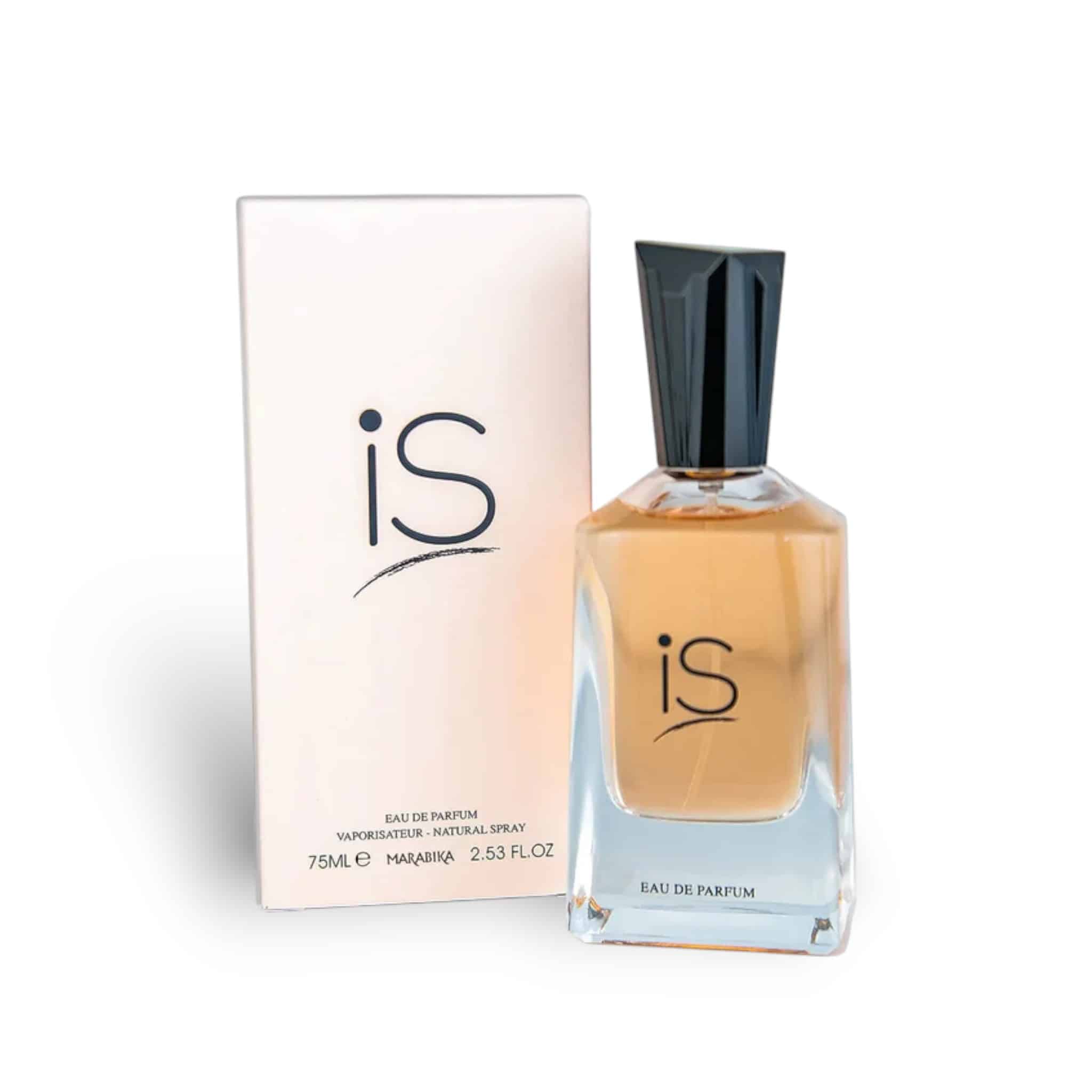 iS 75ml Eau de Parfum by Fragrance World bottle and box