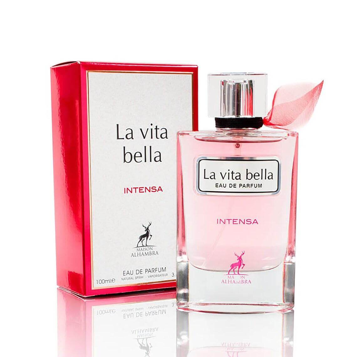 La Vita Bella Intensa 100ml Eau de Parfum by Maison Alhambra bottle and box