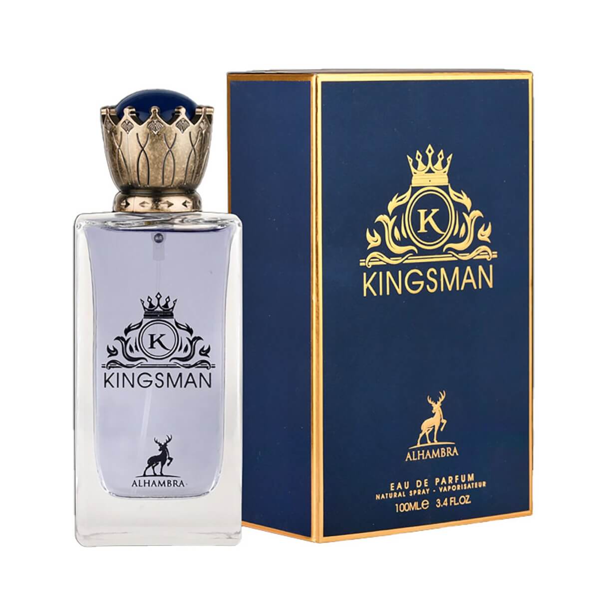 Kingsman 100ml Eau de Parfum by Maison Alhambra bottle and box
