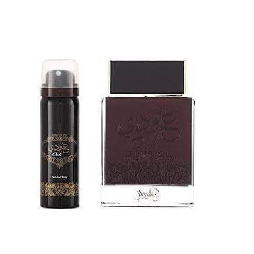 Oudi with 100ml Body Spray by Ard Al Zaafaran body spray can and packaging