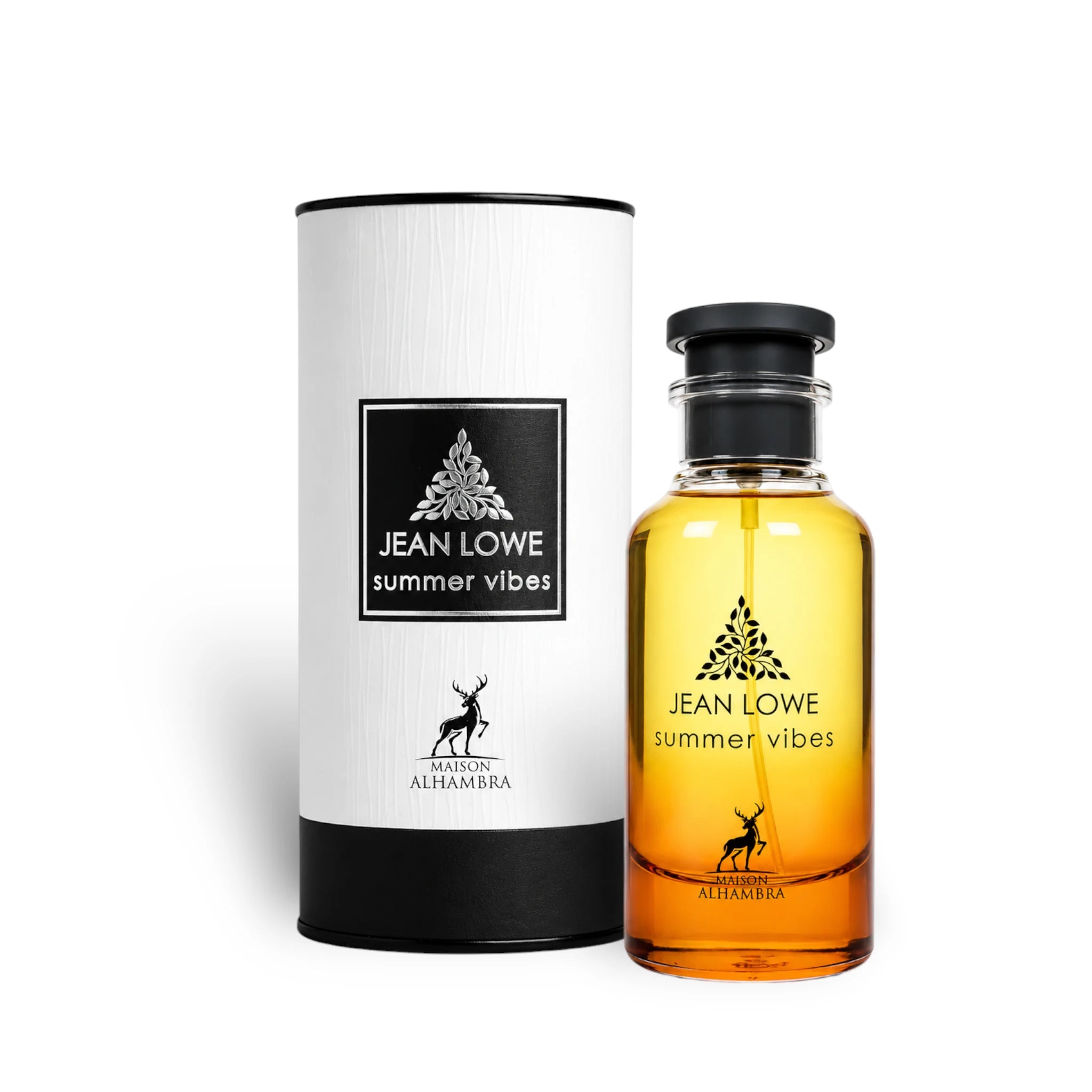 Side view of Jean Lowe Summer Vibes Eau de Parfum bottle and box