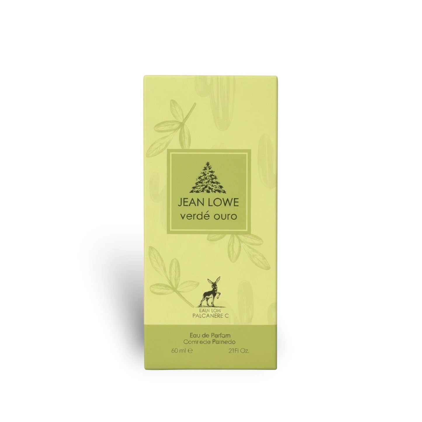 Packaging close-up view of Jean Lowe Verde Aura Eau de Parfum