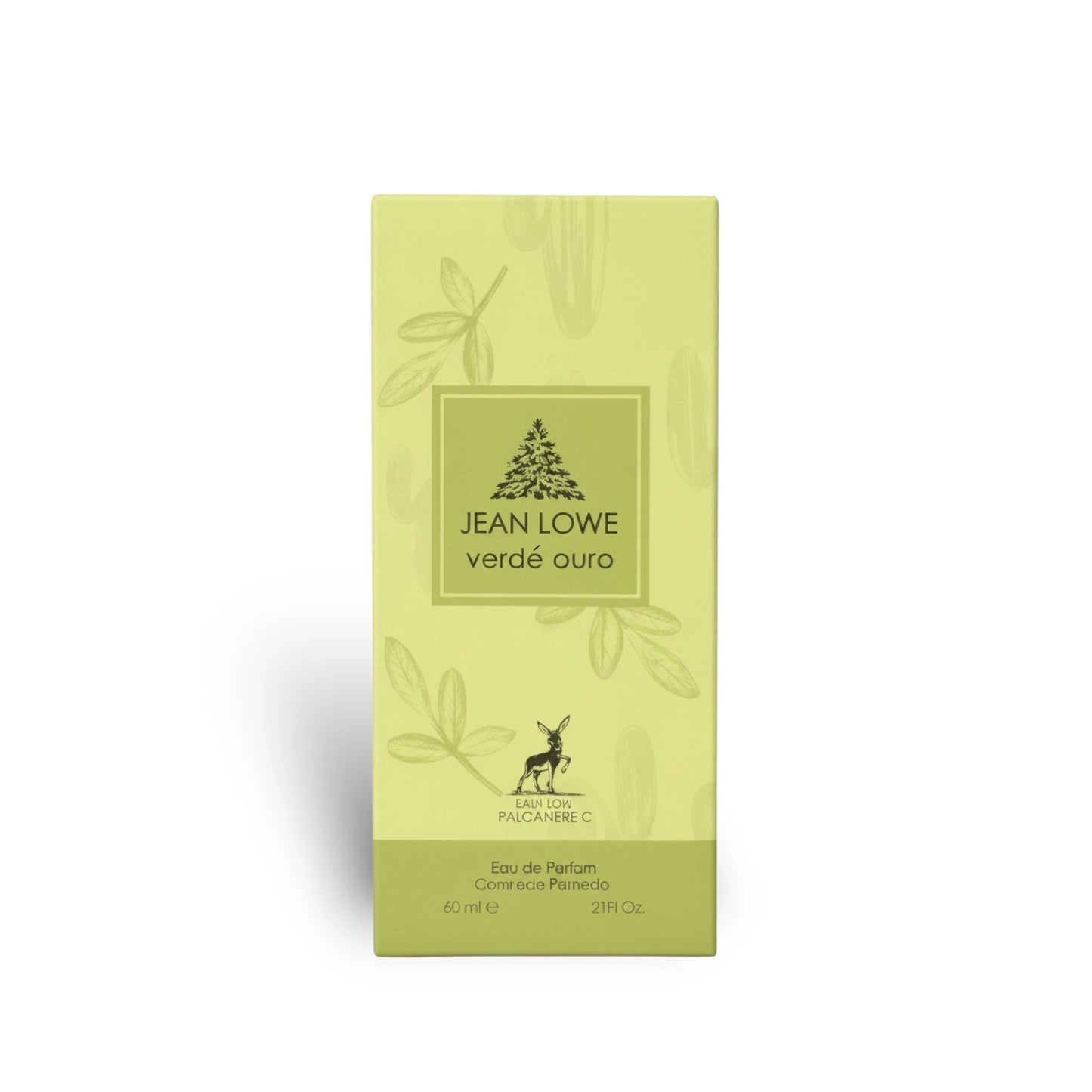 Packaging close-up view of Jean Lowe Verde Aura Eau de Parfum