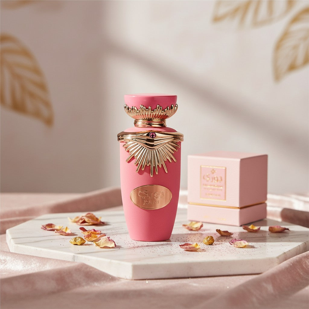 Jouri Eau de Parfum by Lattafa angled bottle shot