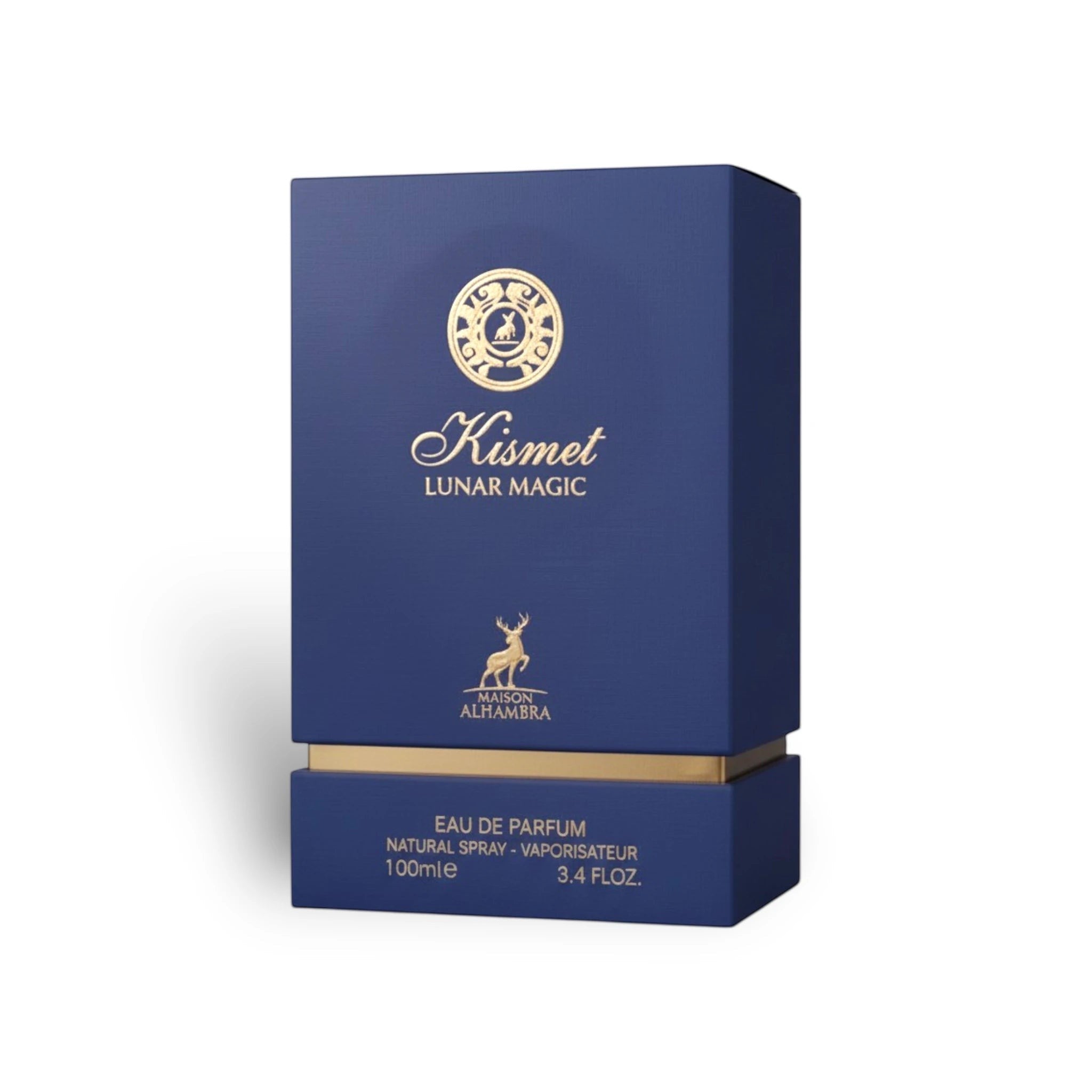 Packaging close-up of Kismet Lunar Magic Eau de Parfum by Maison Alhambra
