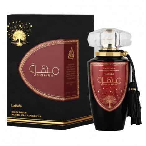 Mohra 100ml Eau de Parfum by Lattafa bottle and box