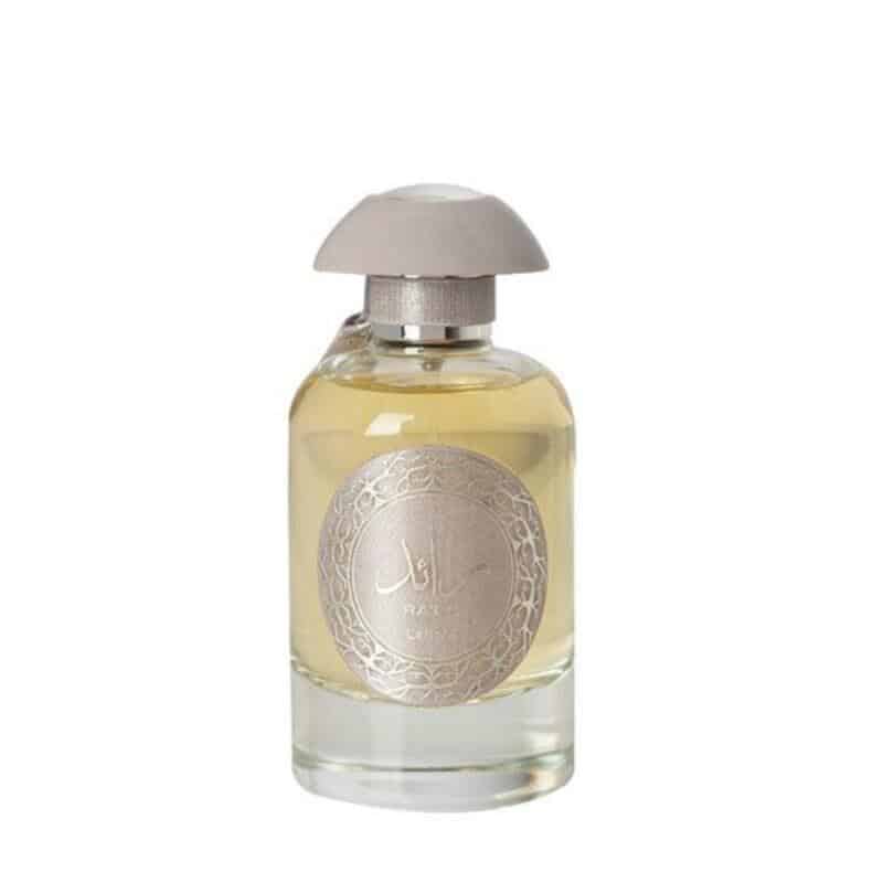Raed Silver 100ml Eau de Parfum by Lattafa bottle and box
