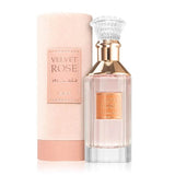 Velvet Rose 100ml Eau de Parfum by Lattafa fragrance packaging front view