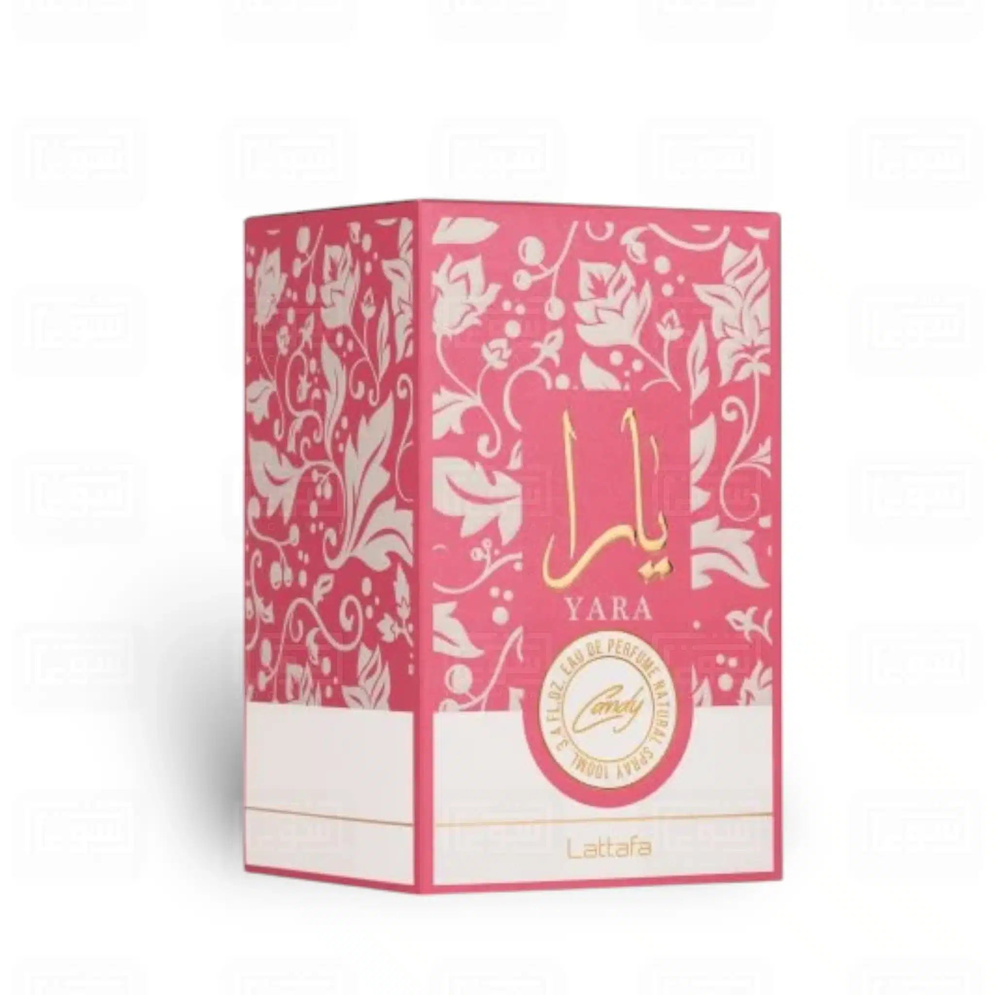 Yara Candy 100ml Eau de Parfum by Lattafa perfume bottle close up