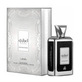 Ejaazi Intense Silver 100ml Eau de Parfum by Lattafa bottle and box