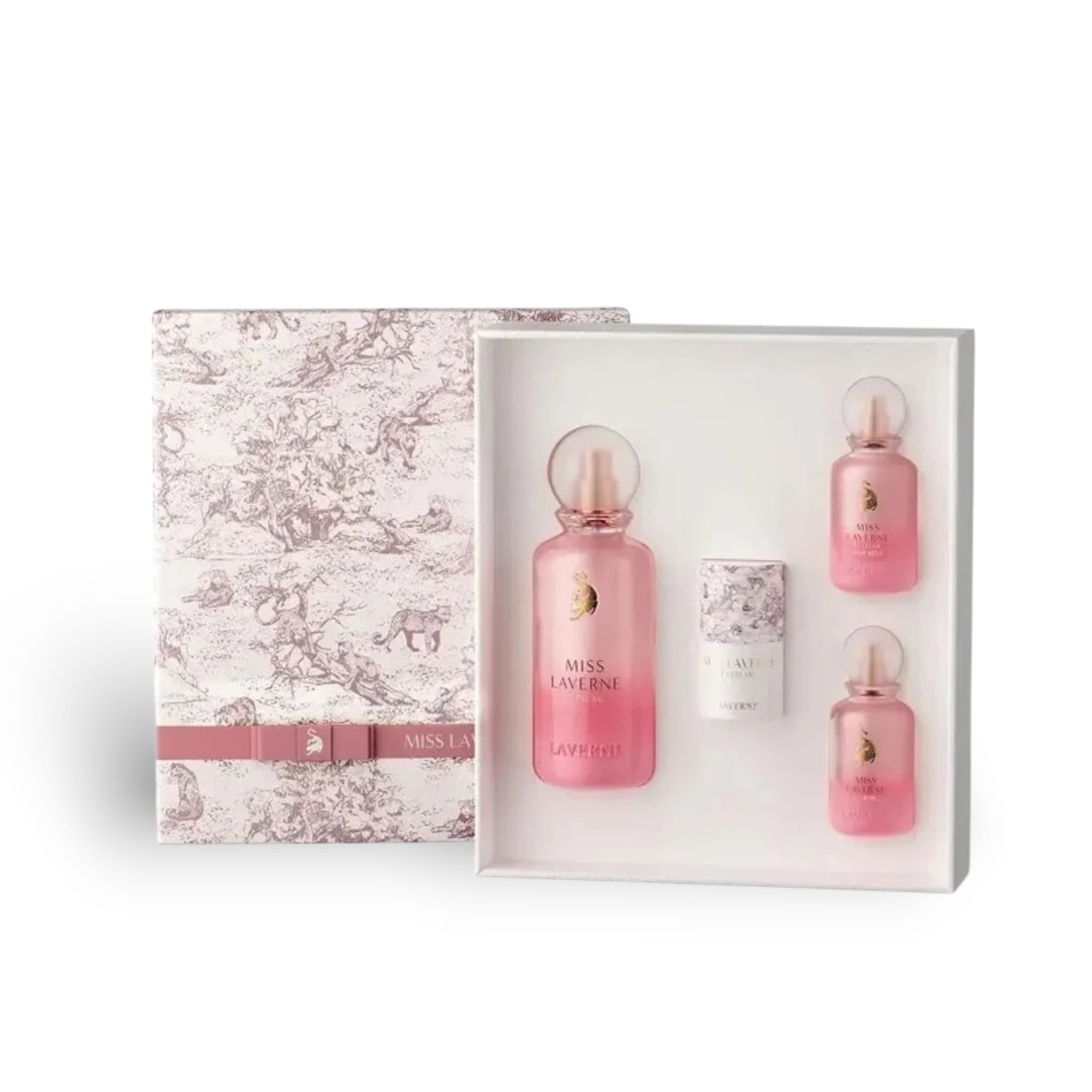 Miss Laverne Extreme gift set with perfume bottle and packaging view