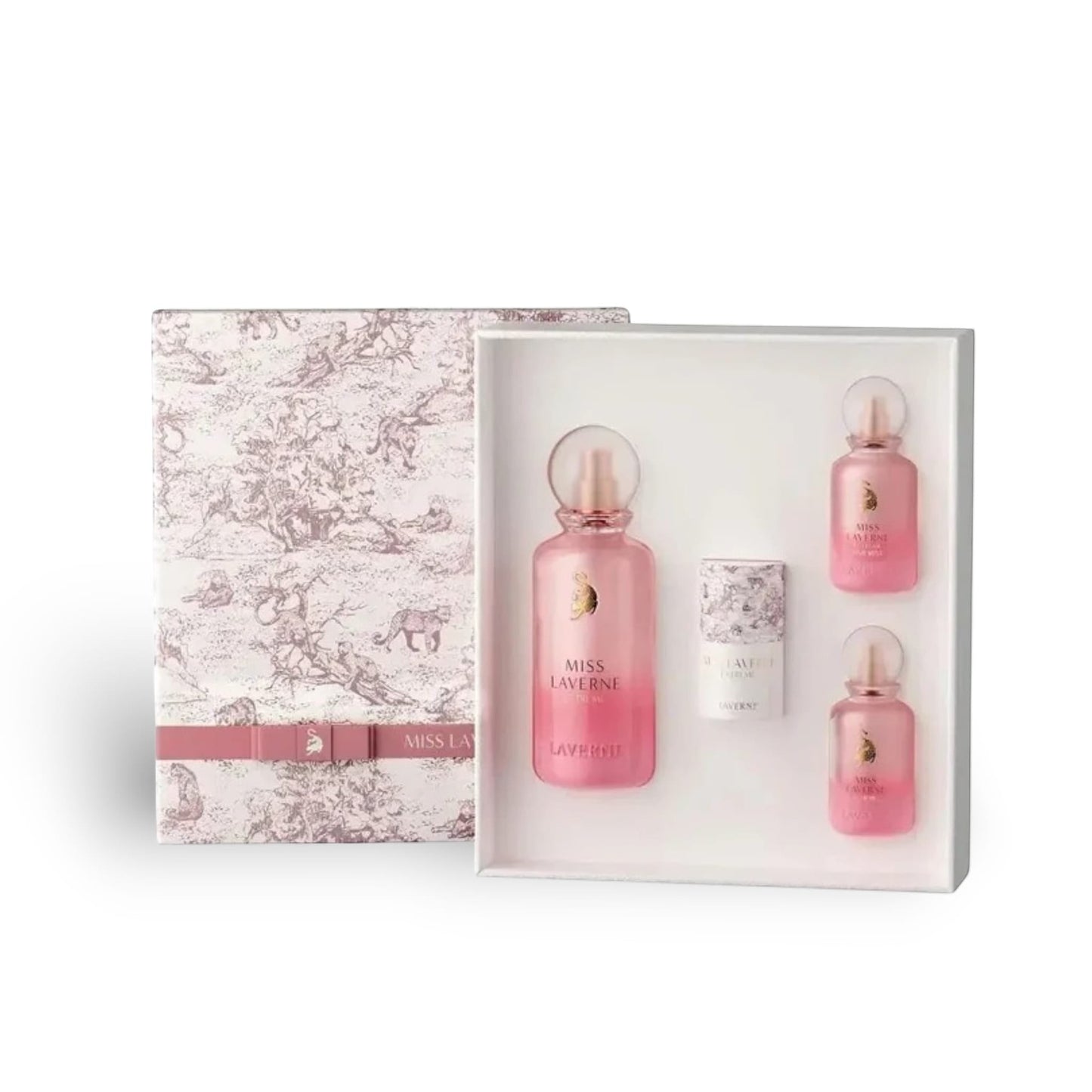 Miss Laverne Extreme gift set with perfume bottle and packaging view