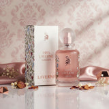 Side profile of Miss Laverne Garden perfume bottle and box by Laverne