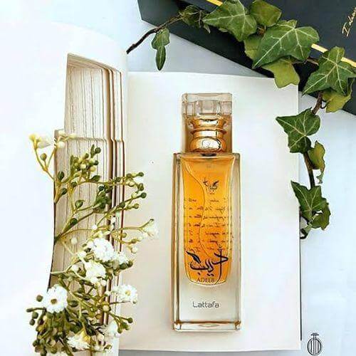 Adeeb 80ml Eau de Parfum by Lattafa perfume bottle close up