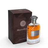 Mocha Wood 100ml Eau de Parfum by Fragrance World bottle and box