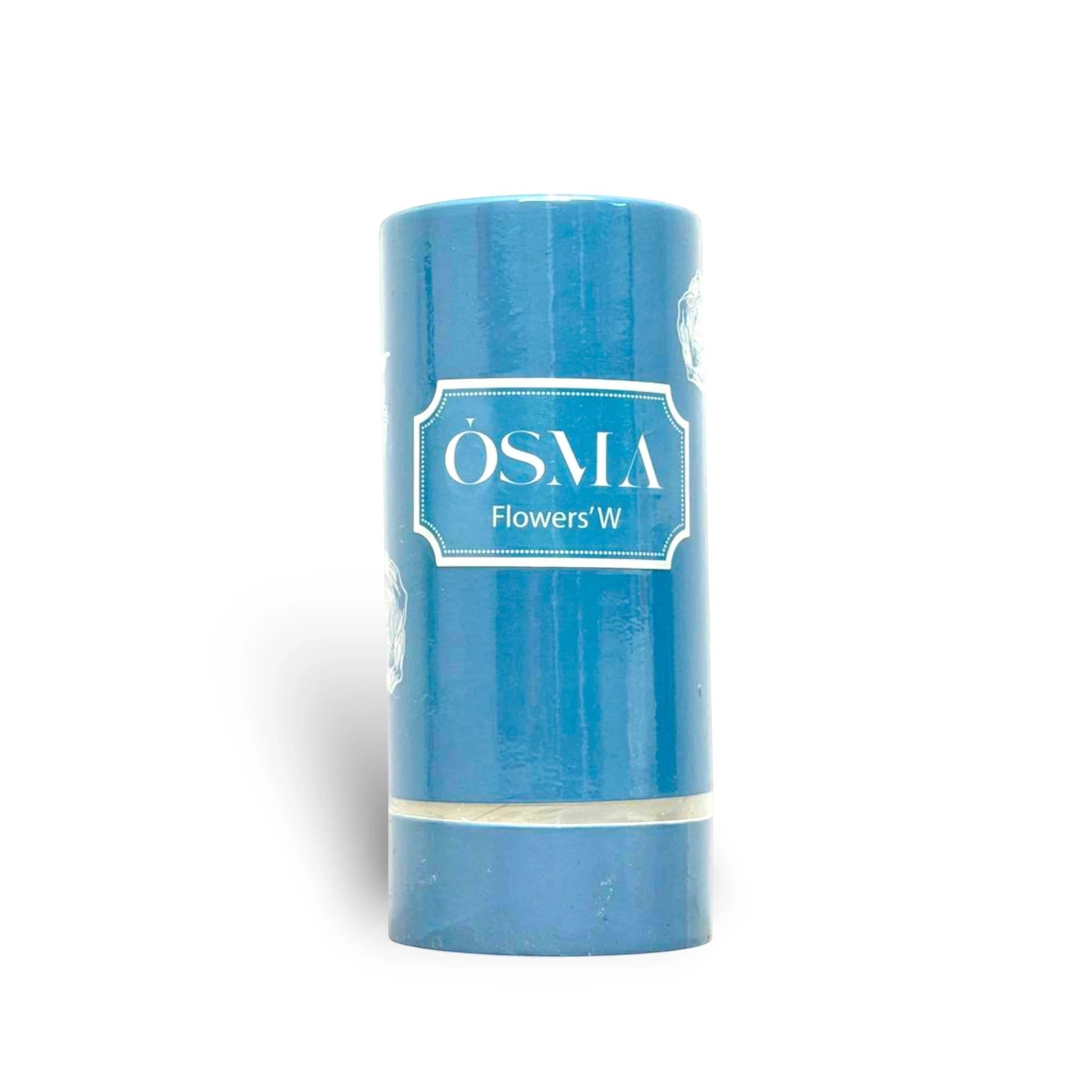 Osma Flowers W Eau de Parfum by Osma, a blue cylindrical bottle with white label. Amber woody oriental fragrance.
