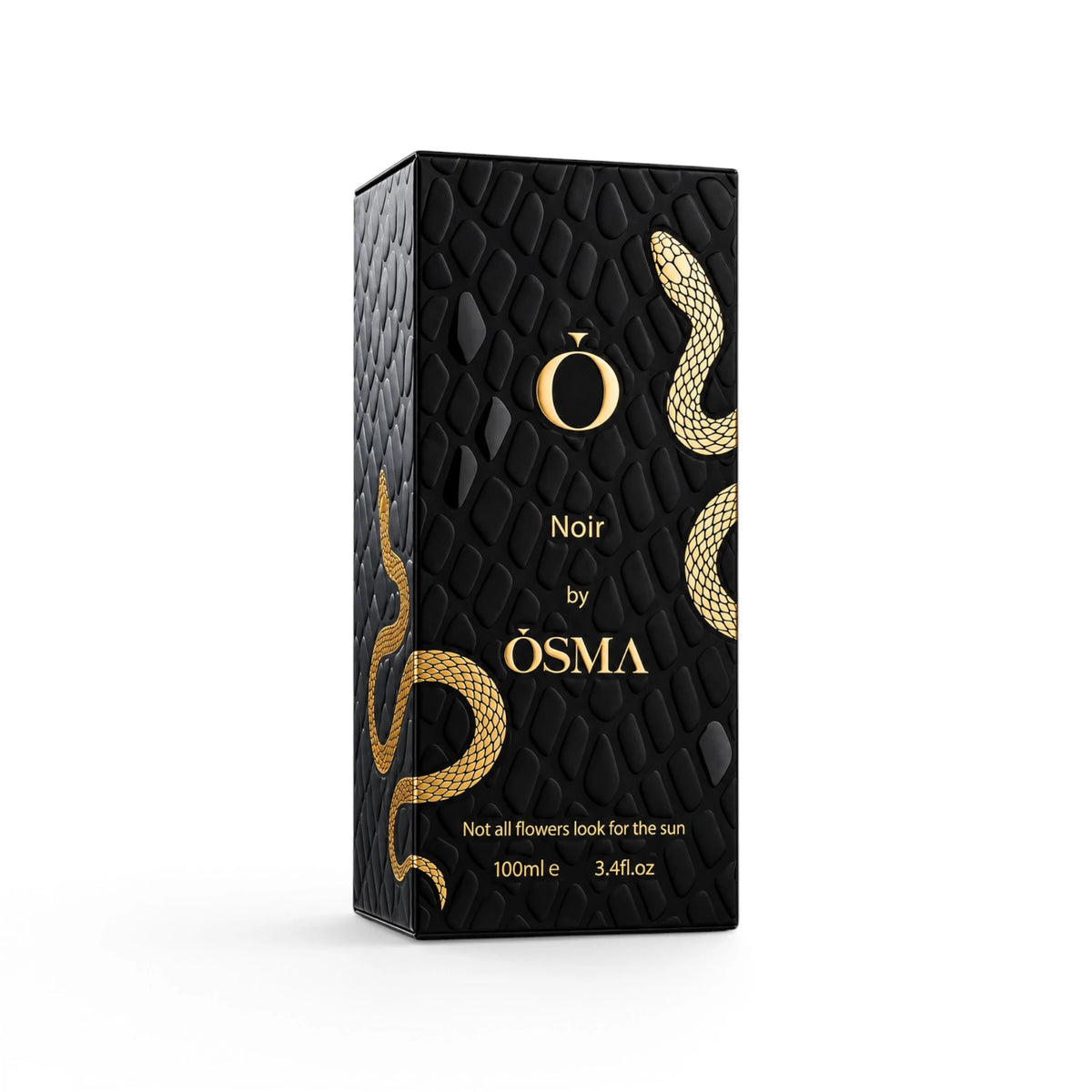 Close-up of Osma Noir Eau de Parfum 100ml packaging