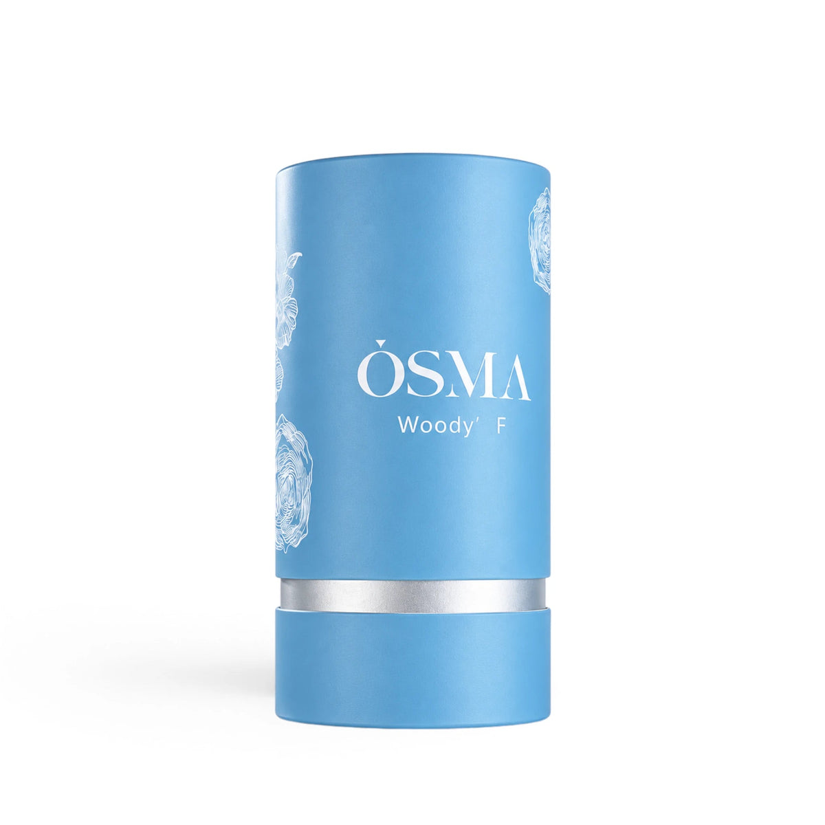 Close-up of Osma Woody F Eau de Parfum packaging