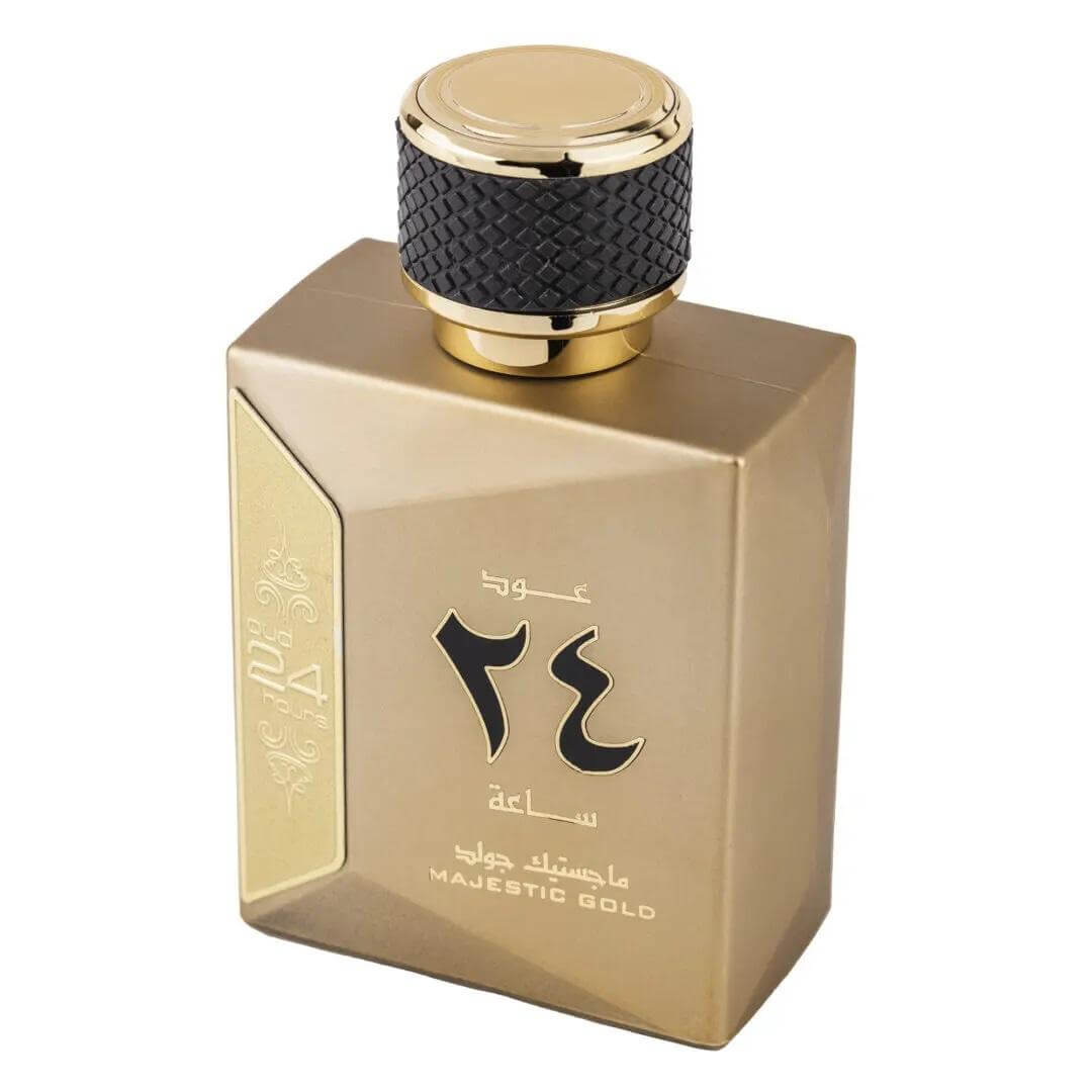 Oud 24 Hours Majestic Gold 100ml Eau de Parfum by Ard Al Zaafaran fragrance packaging front view