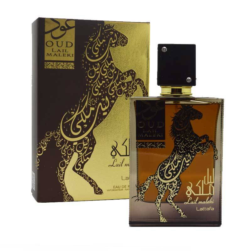 Oud Lail Maleki 100ml Eau de Parfum by Lattafa bottle and box