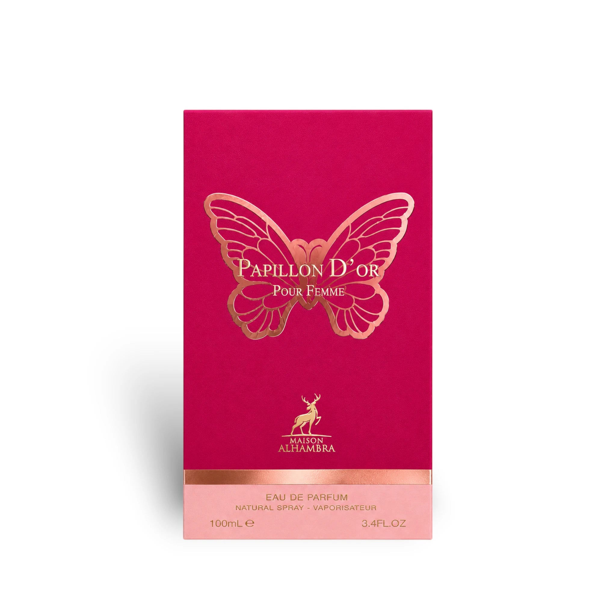 Close-up of Papillon D'Or packaging and bottle details