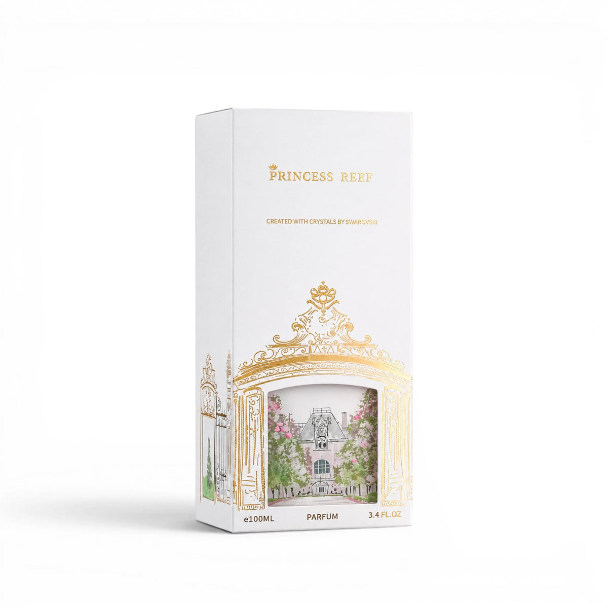 Close-up of Princess Reef Eau de Parfum packaging details