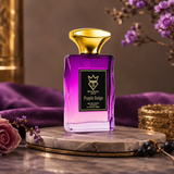 Side profile of Purple Reign 100ml Eau de Parfum bottle