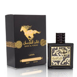 Qaed Al Fursan 90ml Eau de Parfum by Lattafa bottle and box