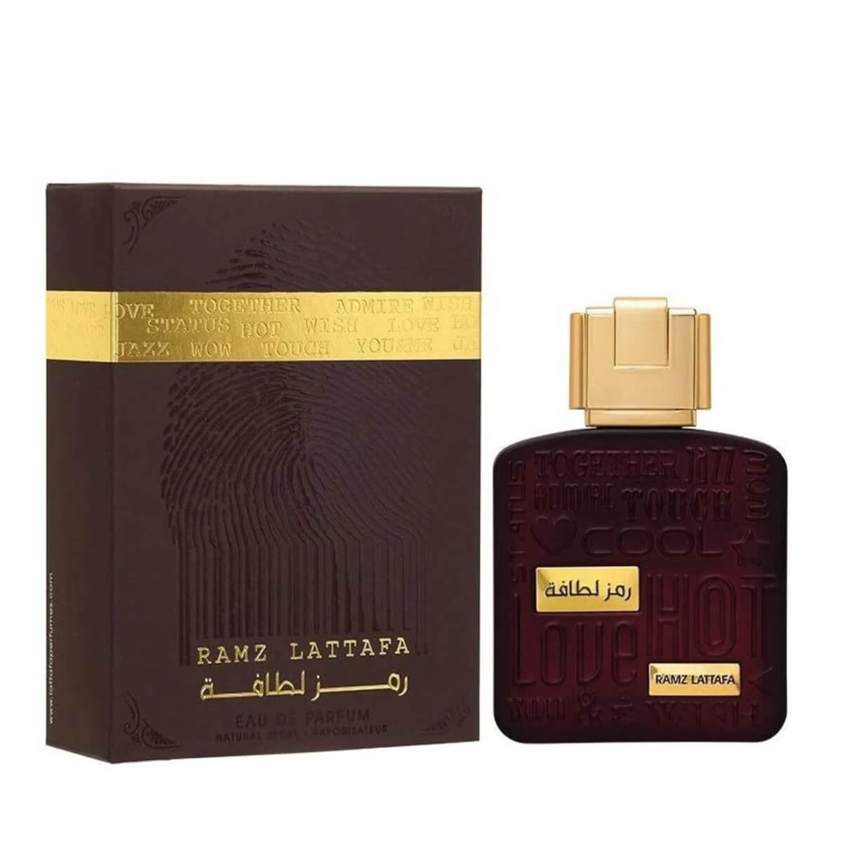 Ramz Lattafa Gold 100ml Eau de Parfum by Lattafa bottle and box