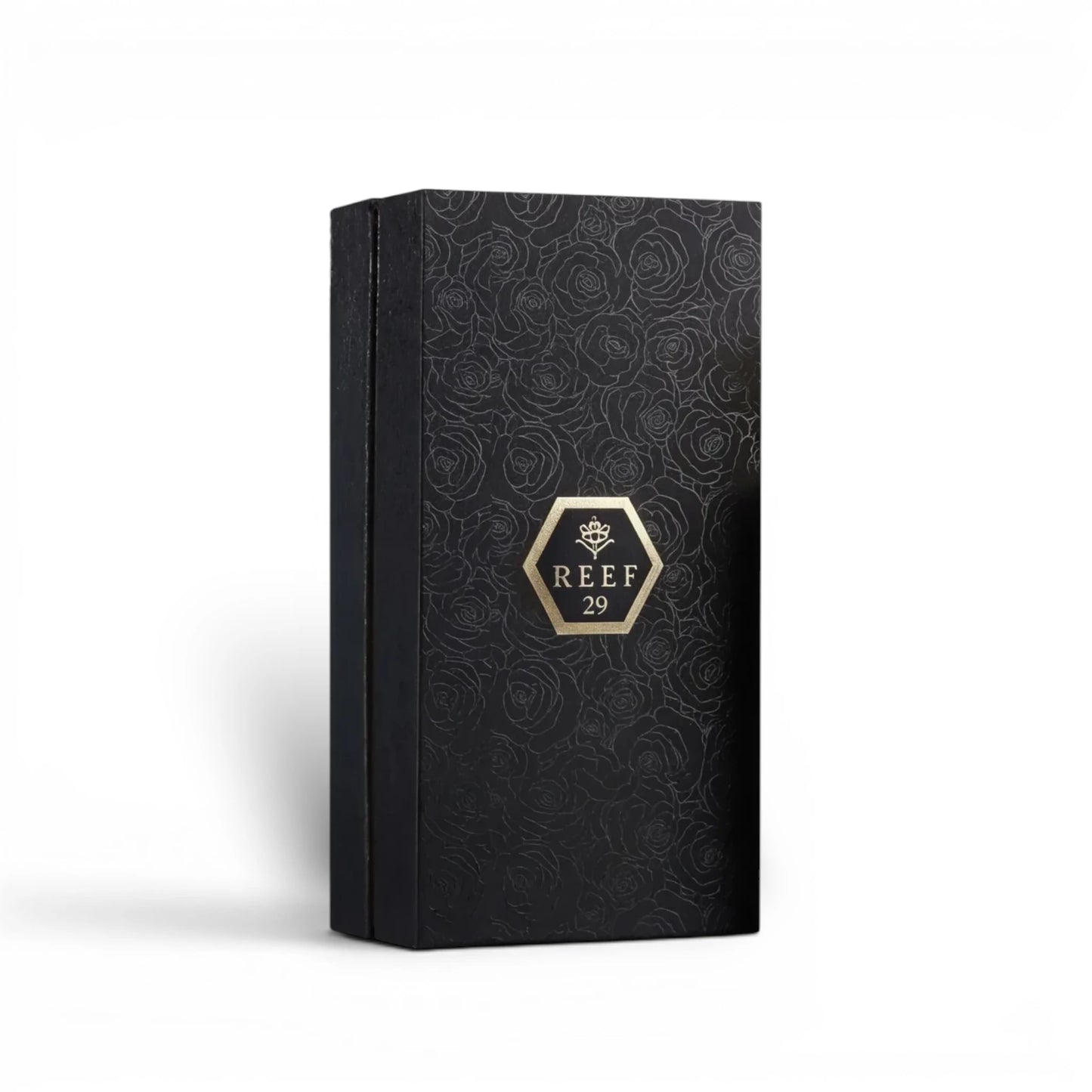 Close-up of Reef 29 Eau de Parfum packaging