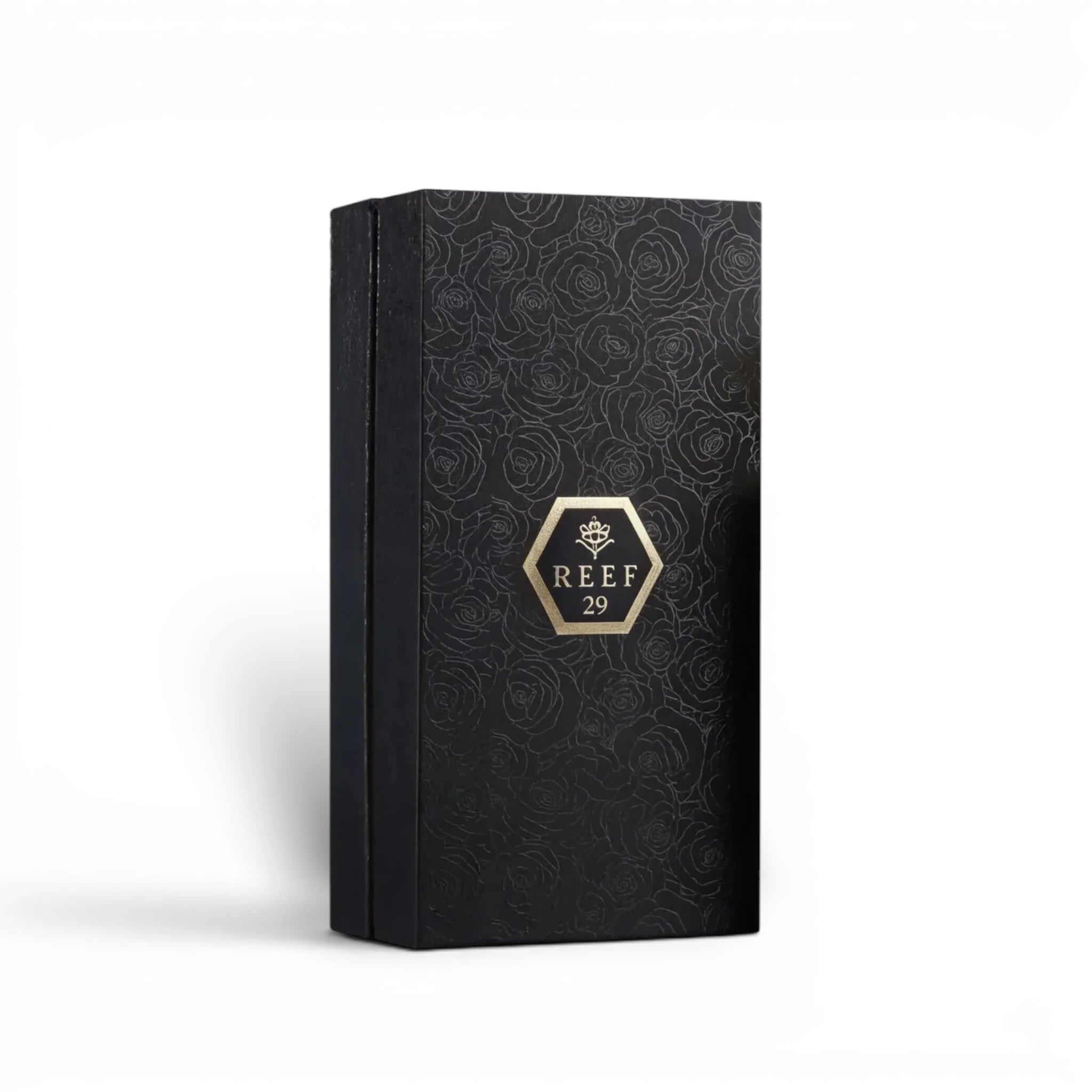 Close-up of Reef 29 Eau de Parfum packaging