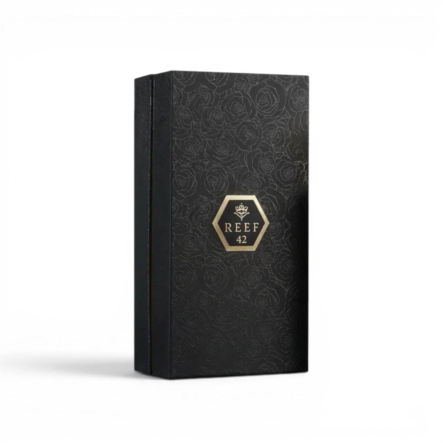 Close-up of Reef 42 Eau de Parfum packaging