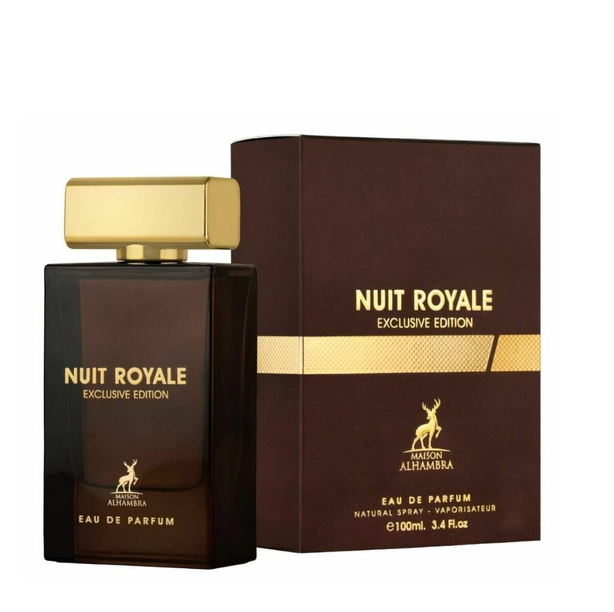 Nuit Royale Exclusive Edition 100ml Eau de Parfum by Maison Alhambra bottle and box