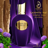 Purple Oud 100ml Eau de Parfum by Arabiyat Prestige perfume bottle close up