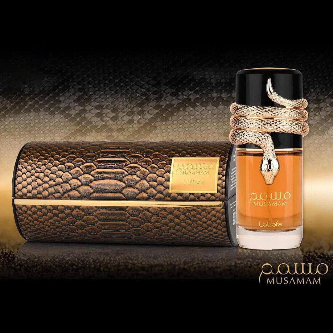 Musamam 100ml Eau de Parfum by Lattafa bottle and box