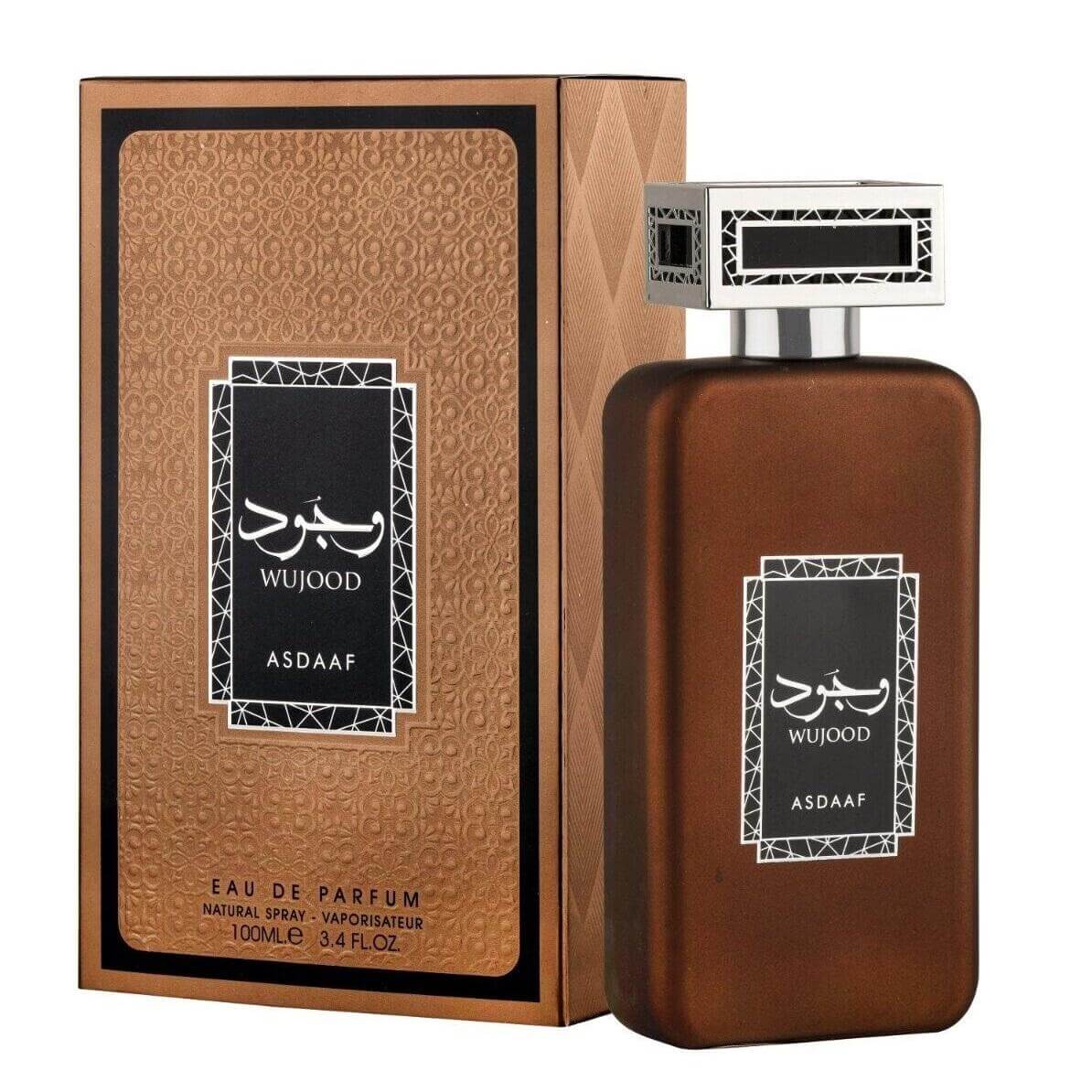 Wujood 100ml Eau de Parfum by Asdaaf bottle and box