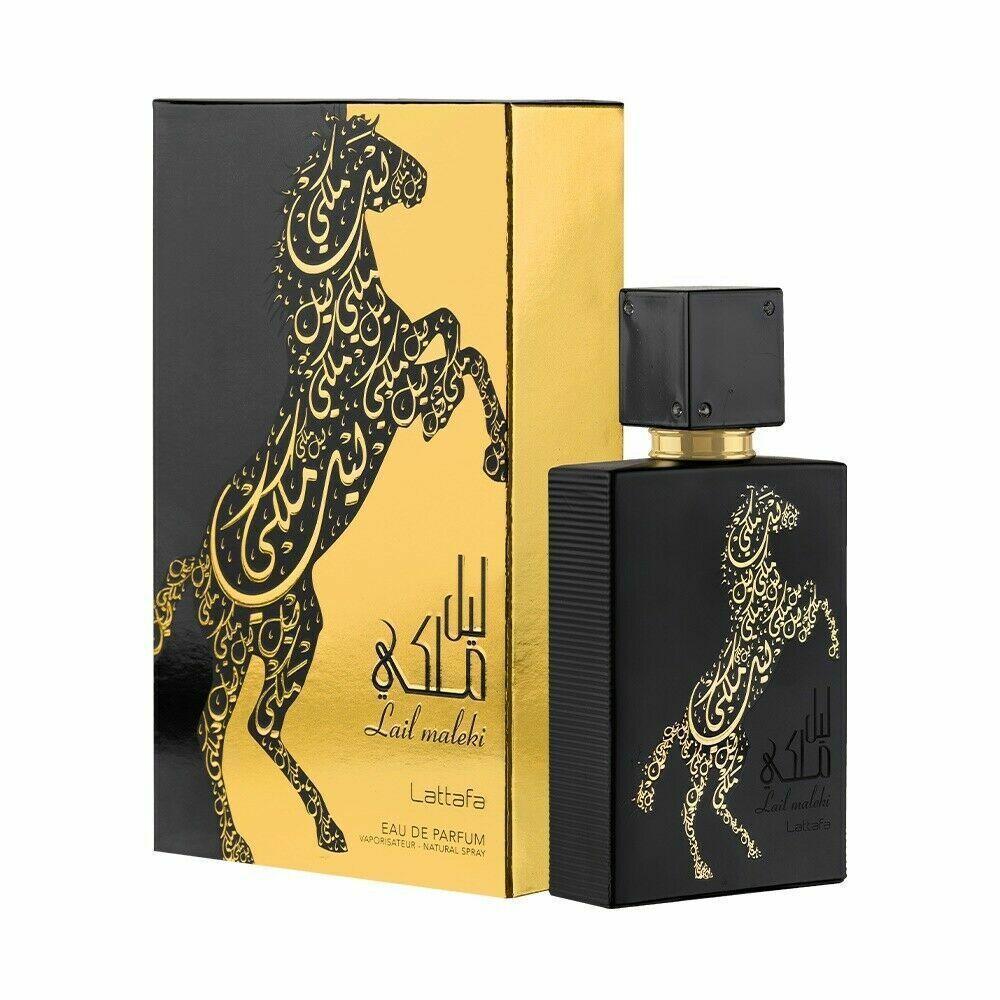 Lail Maleki 100ml Eau de Parfum by Lattafa bottle and box