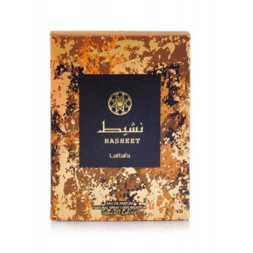 Nasheet 100ml Bukhoor Incense by Lattafa perfume bottle close up