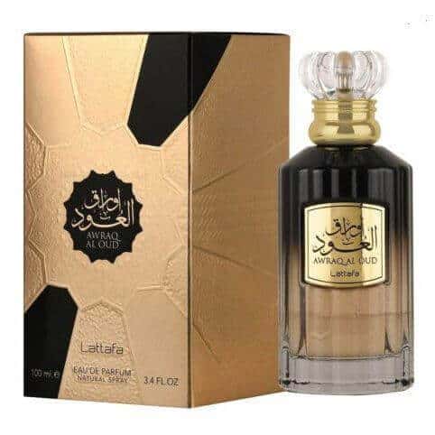 Awraq Al Oud 100ml Eau de Parfum by Lattafa bottle and box