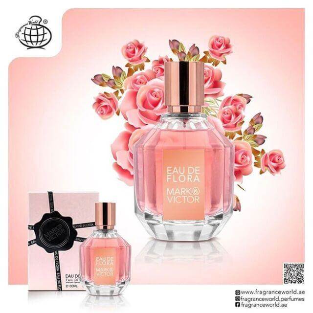 Mark & Victor Eau De Flora 100ml Eau de Parfum by Fragrance World perfume bottle close up