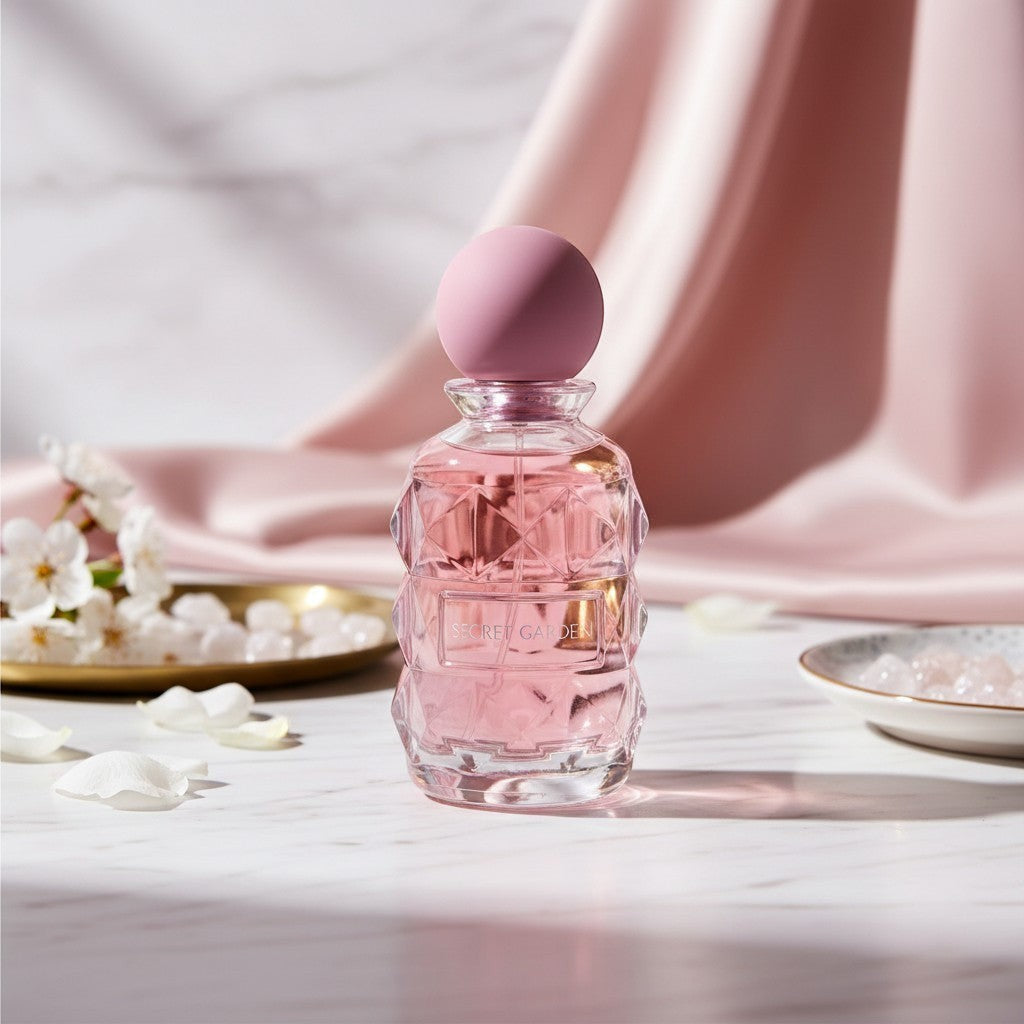 Lifestyle image featuring Secret Garden Eau de Parfum by Laverne