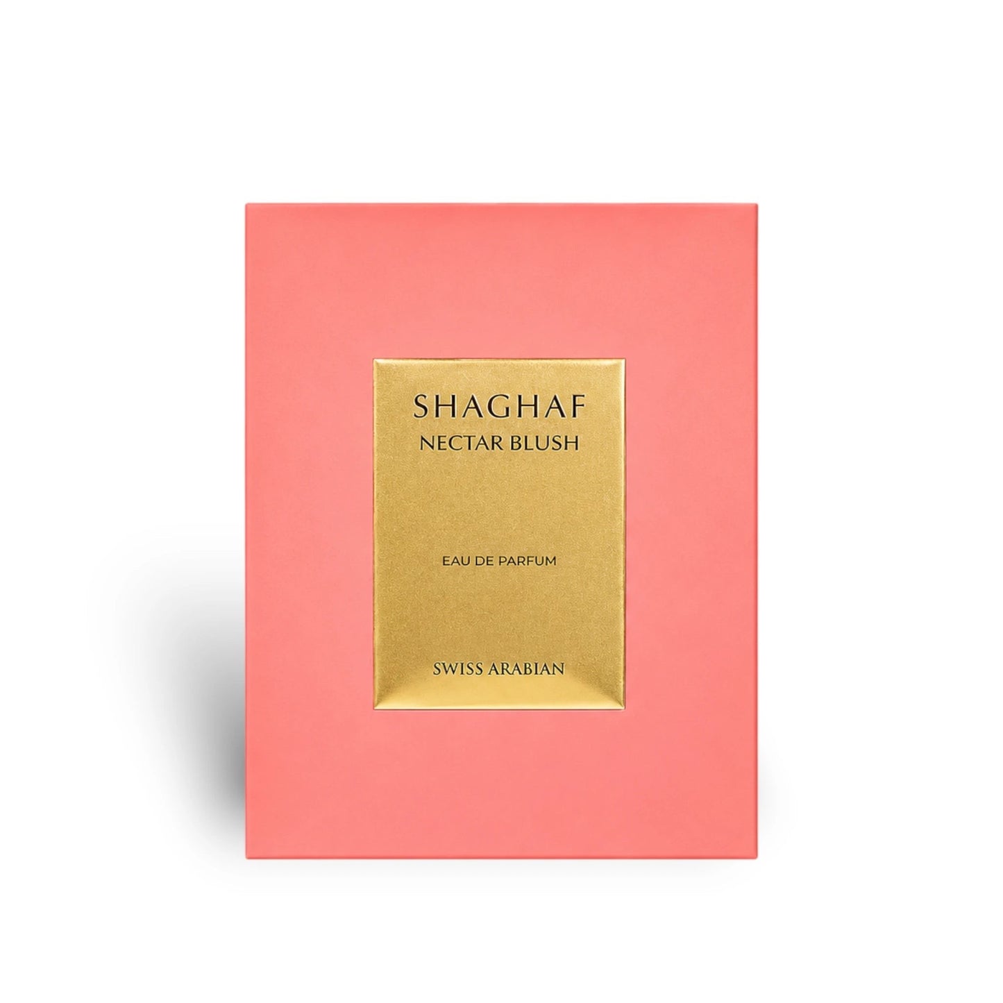 Close-up of the Shaghaf Nectar Blush packaging and bottle details