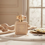 Side view of Shams Al Emarat Khususi Glaze & Glow Eau de Parfum bottle