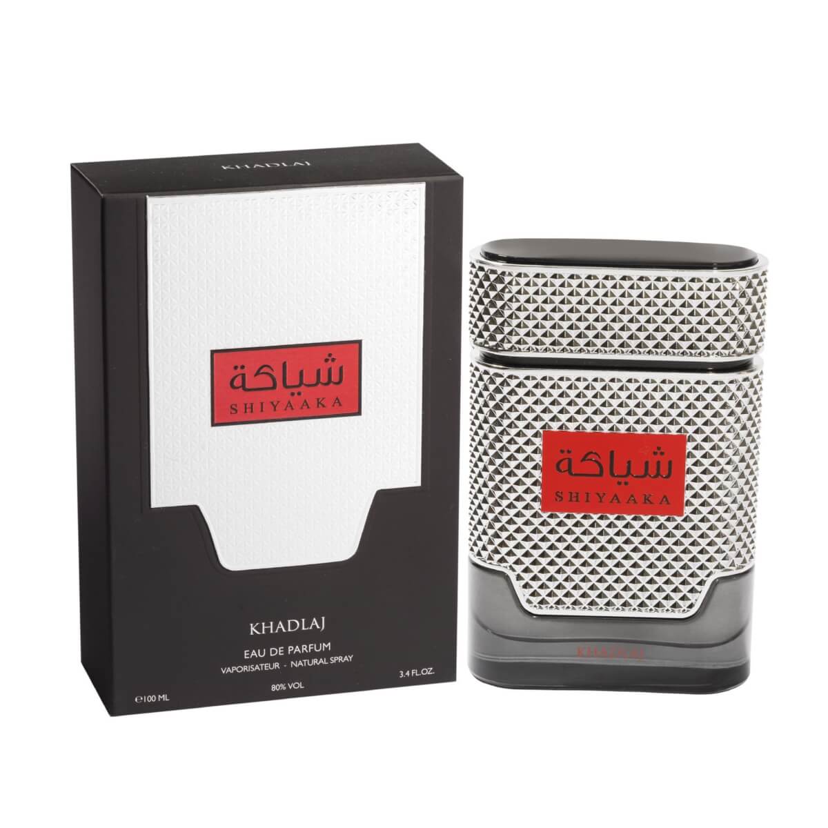 Shiyaaka 100ml Eau de Parfum by Khadlaj perfume bottle close up