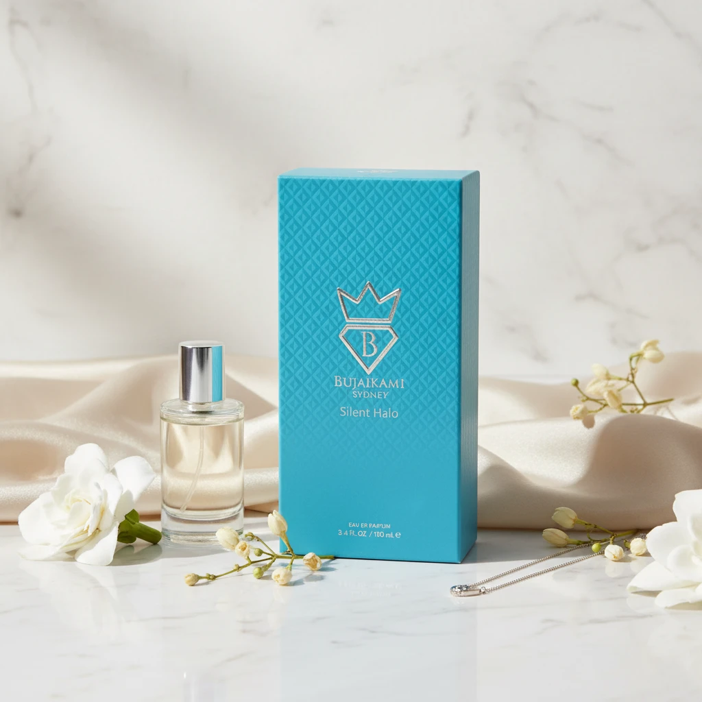 Silent Halo by Bujairami lifestyle fragrance presentation