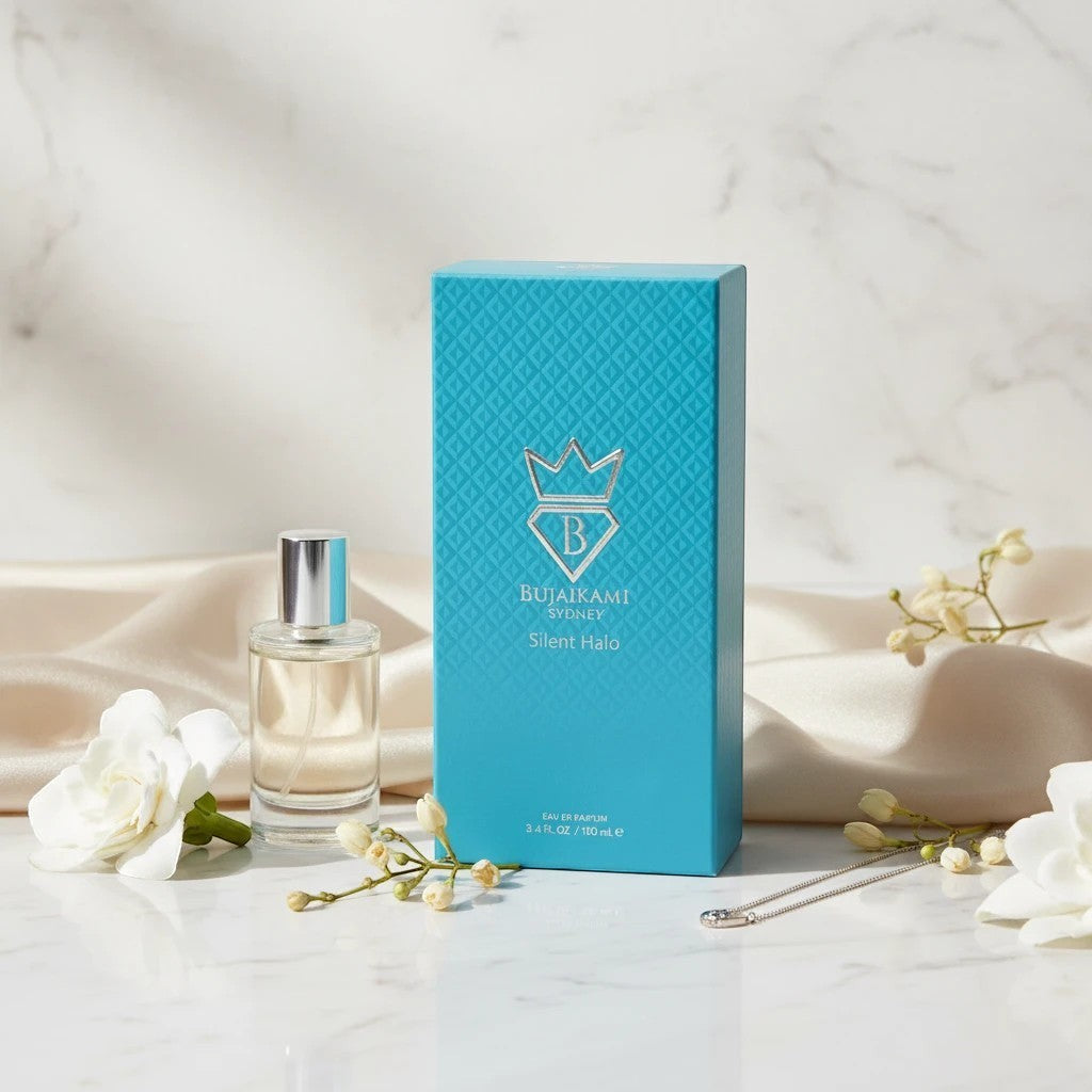 Silent Halo by Bujairami lifestyle fragrance presentation