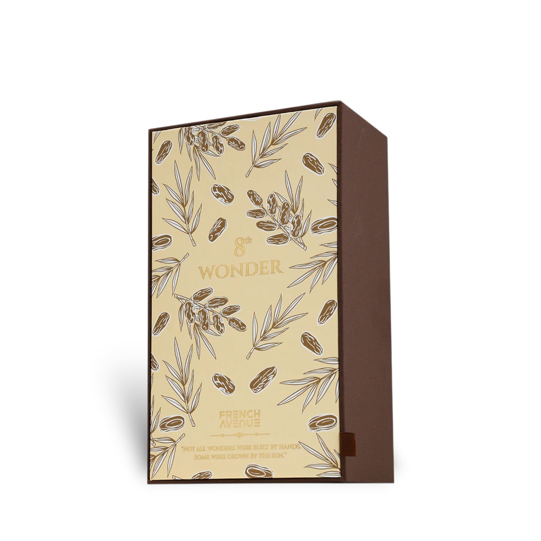 8th Wonder 100ml Extrait de Parfum by French Avenue bottle with botanical-style presentation box.