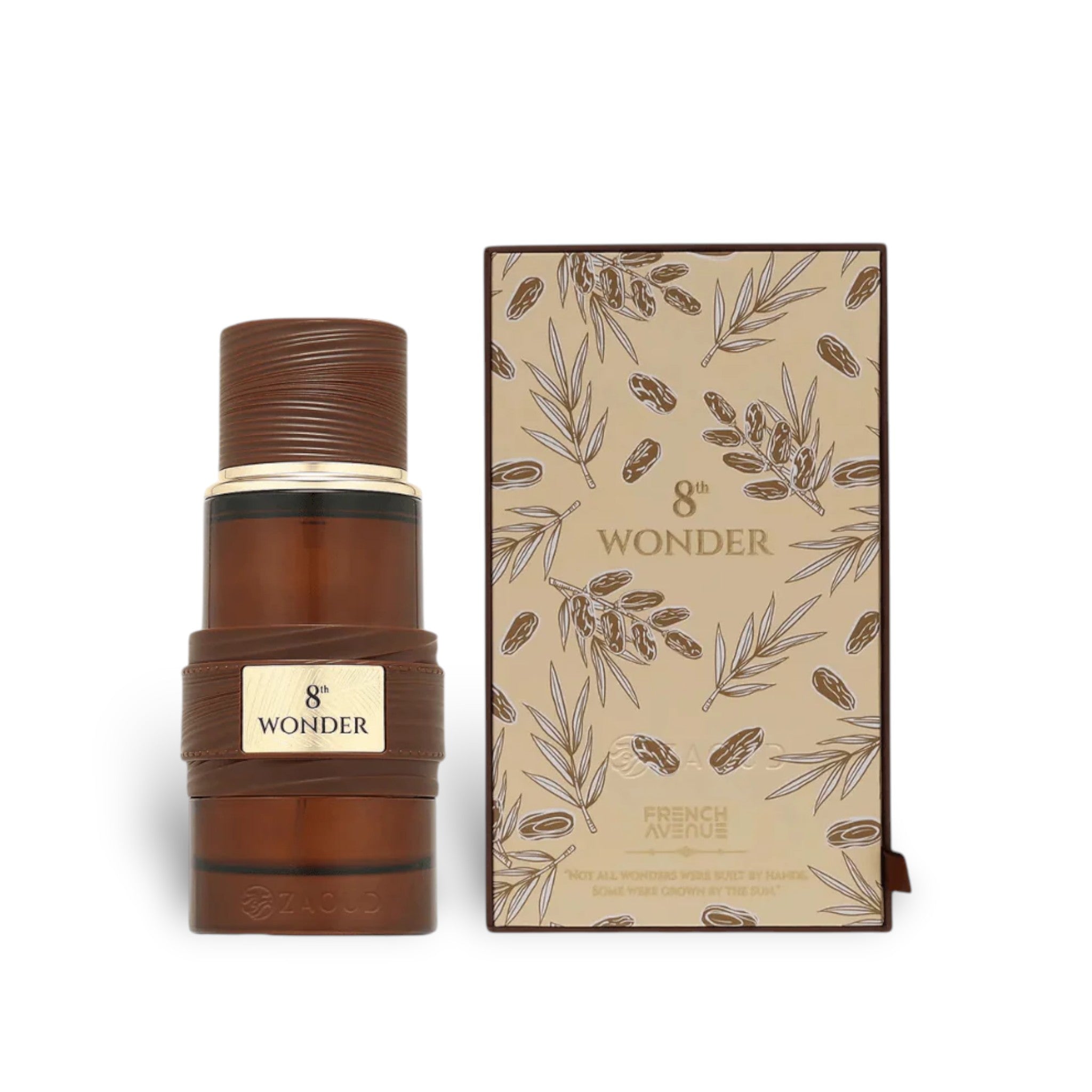 French Avenue 8th Wonder Extrait de Parfum unisex fragrance with spice, fruit, boozy warmth and resinous woods.
